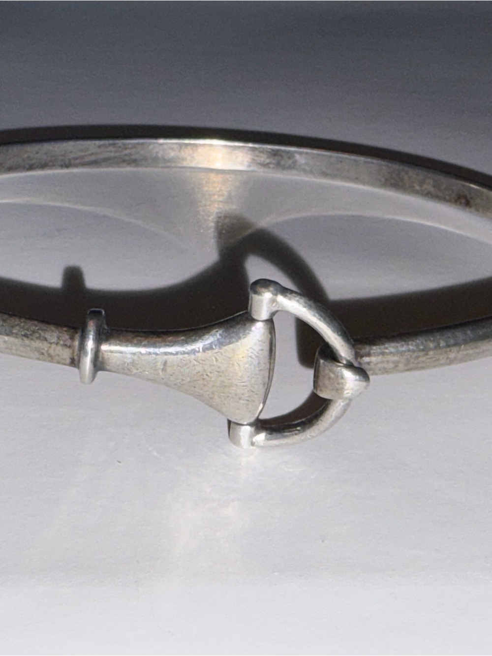 Vintage 1990s 925 Sterling Silver Equestrian Horse Bit Bangle Bracelet